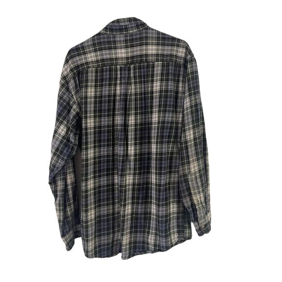 Redhead Men's Size Large Plaid Green Blue Flannel Button Up - Picture 6 of 9